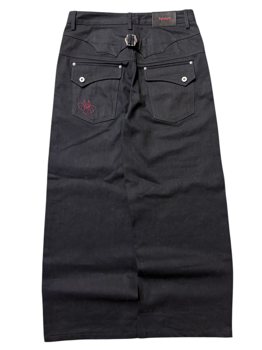 Jet Black Bat Raw Selvedge Denim (Premade)
