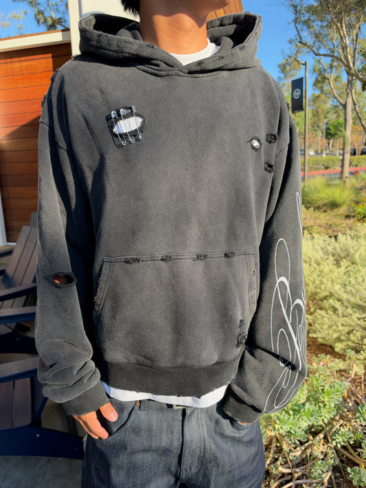 SAFETY PIN HOODIE (PREMADE)