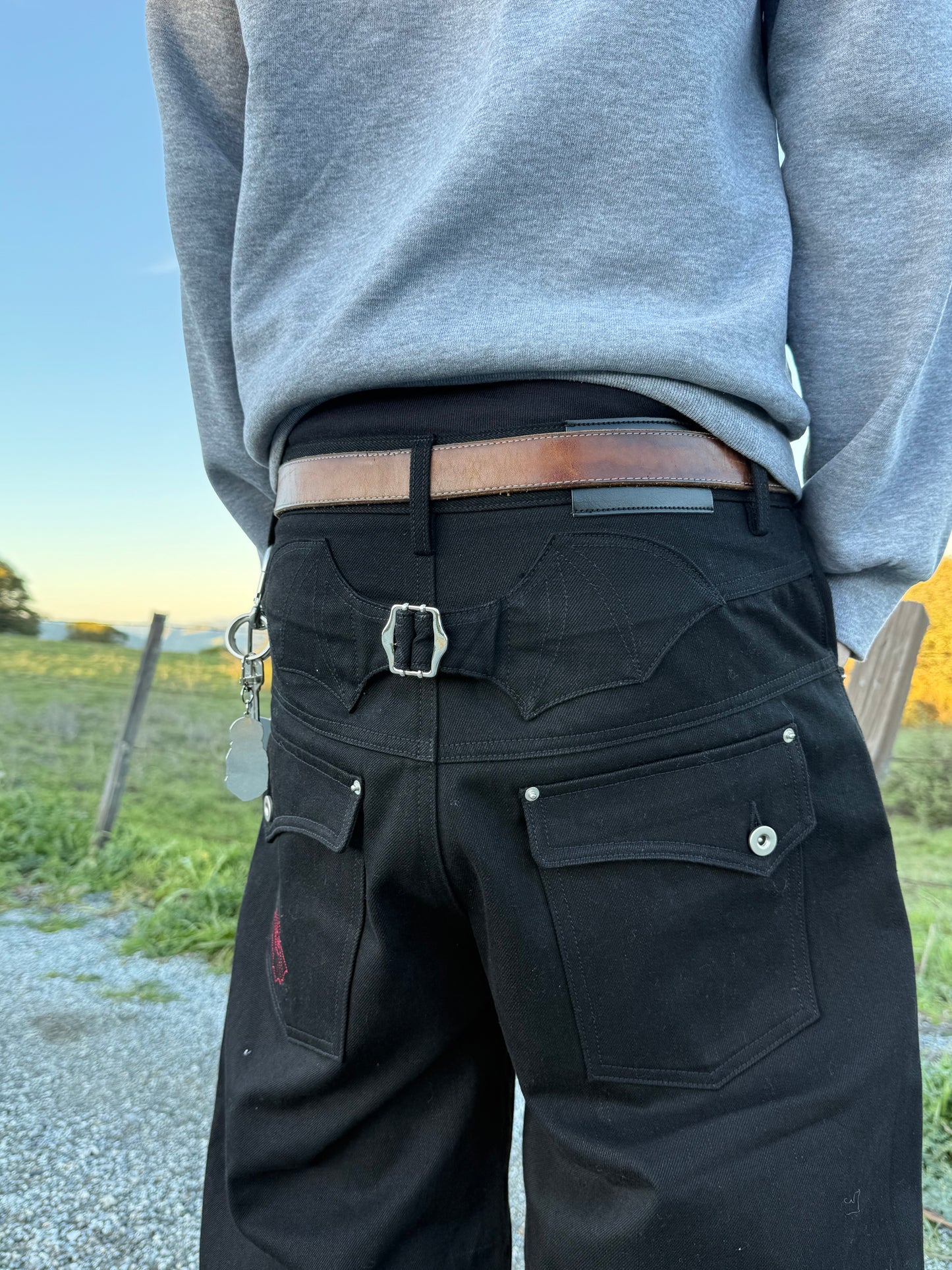 Jet Black Bat Raw Selvedge Denim (Premade)