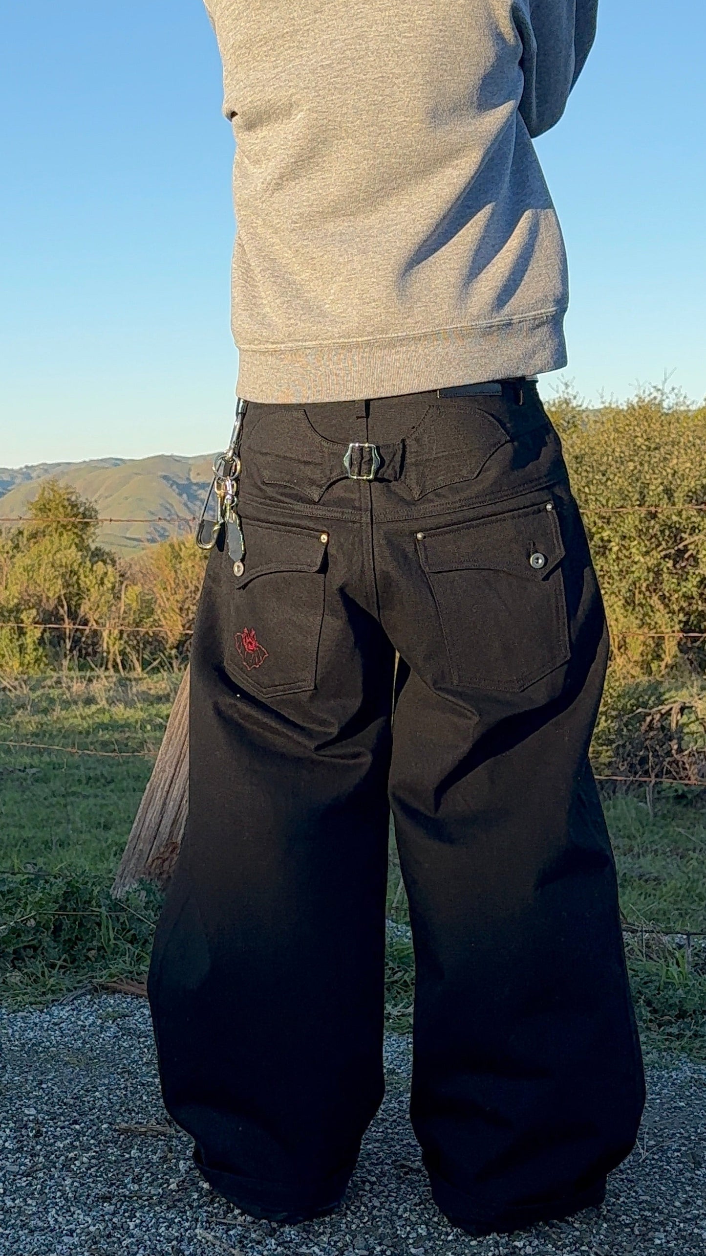 Jet Black Bat Raw Selvedge Denim (Premade)