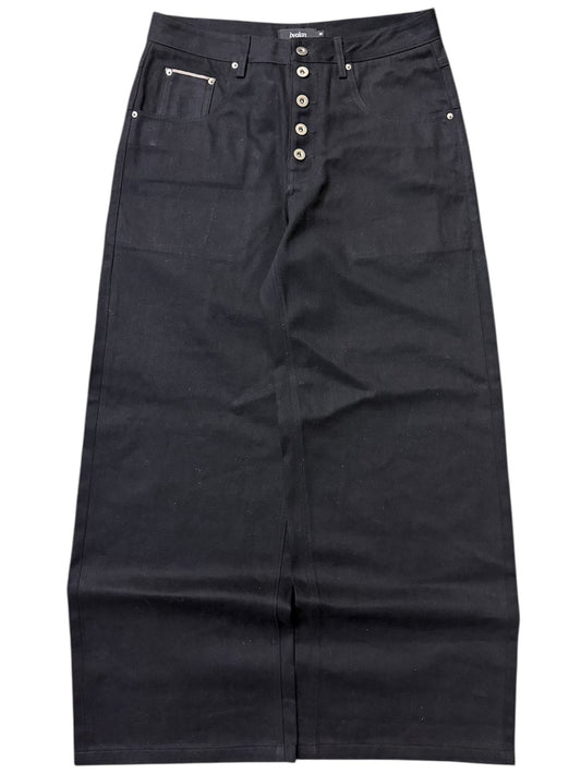 Jet Black Bat Raw Selvedge Denim (Premade)