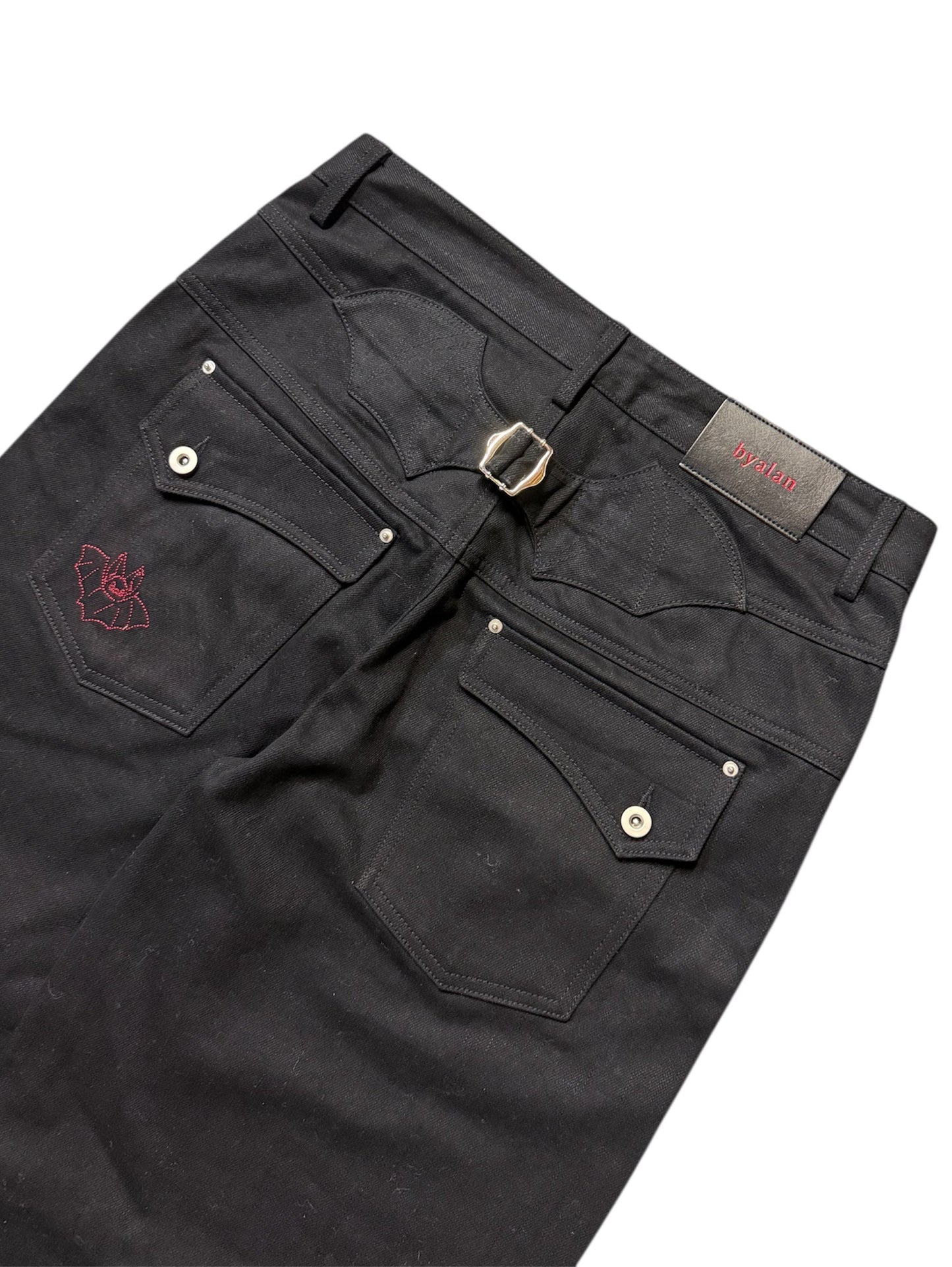 Jet Black Bat Raw Selvedge Denim (Premade)